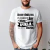 TeeInBlue Vicces póló apának - én egy tökéletes és szerény lány apukája vagyok Fehér póló / fehér / 2XL