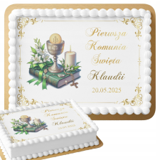 téglalap alakú tortadísz 28,7x20cm - szentáldozáshoz + felirat party kellék