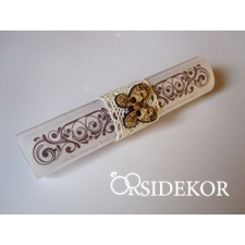  Tekercses esküvői meghívó különleges díszítéssel dekorációs kellék