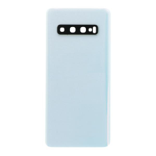 tel-szalk-009955 Samsung Galaxy S10 fehér akkufedél, hátlap, hátlapi kamera lencse mobiltelefon, tablet alkatrész