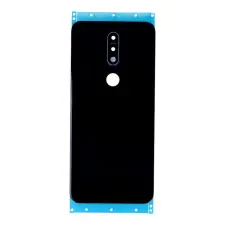  tel-szalk-013730 Nokia 7.1 fekete akkufedél, hátlap, hátlapi kamera lencse mobiltelefon, tablet alkatrész