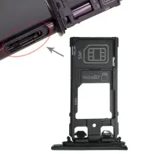 tel-szalk-017997 Sony Xperia XZ kék SIM & SD kártya tálca mobiltelefon, tablet alkatrész