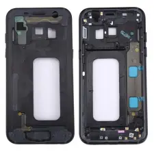  tel-szalk-022859 Samsung Galaxy A3 (2017) A320 fekete középső keret mobiltelefon, tablet alkatrész