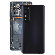  tel-szalk-023799 Huawei Nova 7 fekete akkufedél, hátlap, hátlapi kamera lencse mobiltelefon, tablet alkatrész
