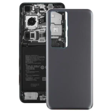  tel-szalk-19296951600 Huawei P60 Pro Fekete Akkufedél hátlap, burkolati elem mobiltelefon, tablet alkatrész