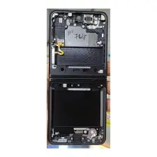 tel-szalk-192970287 Samsung Galaxy Z Flip3 5G sárga középső keret mobiltelefon, tablet alkatrész