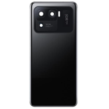 tel-szalk-19297296 Xiaomi Mi 11 Ultra fekete Akkufedél hátlap - kamera lencse burkolati elem ragasztóval mobiltelefon, tablet alkatrész