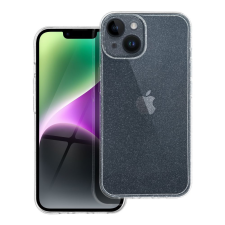  Telefontok iPhone 15 Plus - Glitter - átlátszó csillámos műanyag hátlap tok, szilikon kerettel tok és táska