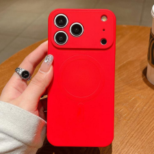  Telefontok iPhone 17 Pro - MagSafe kompatibilis piros szilikon hátlap tok tok és táska