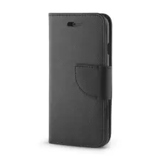  Telefontok Nokia 2.2 - FANCY fekete szilikon keretes könyvtok tok és táska