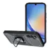  Telefontok Samsung Galaxy A55 5G - Nitro Ring Armor - fekete gyűrűs, kitámasztható, ütésálló műanyag hátlaptok