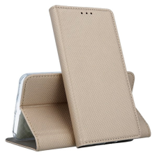  Telefontok Samsung Galaxy S21 FE - arany mágneses szilikon keretes könyvtok tok és táska