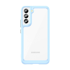 Telefontok Samsung Galaxy S23+ (S23 Plus) - átlátszó hátlap tok, kék szilikon kerettel tok és táska