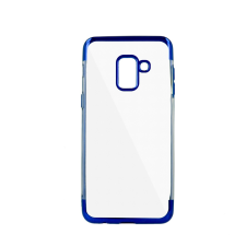 Telefontok Samsung J4 2018 átlátszó szilikon tok kék kerettel tok és táska
