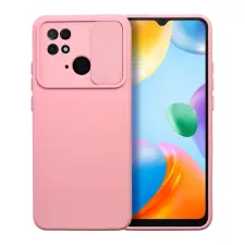  Telefontok Xiaomi Poco C40 - Slider csúsztatható kameravédős pink szilikon hátlap tok tok és táska