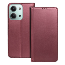  Telefontok Xiaomi Poco C85 - Smart Magnetic burgundy szilikon keretes mágneses könyvtok tok és táska