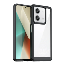  Telefontok Xiaomi Redmi Note 13 5G - átlátszó hátlap tok, fekete szilikon kerettel tok és táska