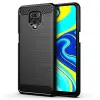  Telefontok Xiaomi Redmi Note 9 Pro Max - Carbon Fiber fekete szilikon tok