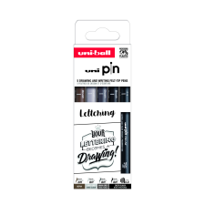Telér-Trade Kft. Uni PIN 5 darabos rajzmarker készlet Lettering filctoll, marker