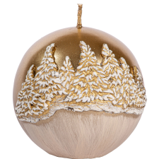  Téli erdő gömbgyertya 80 mm átmérővel arany színben gyertya