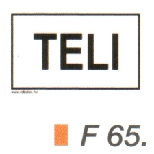 Teli F65 információs címke