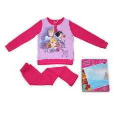 Téli pamut gyerek pizsama - Disney Hercegnők - pink - 110 gyerek hálóing, pizsama