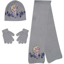 Téli szett sapka kesztyű sál Frozen Elsa 52 cm Szürke gyerek sapka