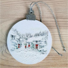  Téli városka. Karácsonyfadísz, 8 cm karácsonyfadísz