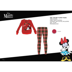  Téli vastag pamut gyerek pizsama - flanel pizsama - Disney Minnie egér - piros - 116