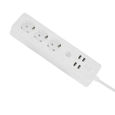 Tellur Okos Hosszabító TELLUR Wireless, 3 konnektor, 4 USB, 2200W, 1,8m hosszabbító, elosztó