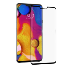  Temp-glass006346 LG V40 ThinQ 3D-teljes lefedettséget biztosító Karcálló,ütésálló kijelzővédő üvegfólia, 9H tempered glass, törlőkendővel mobiltelefon kellék