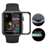  Temp-glass063077 Apple Watch 4 / 5 44mm fekete 3D-teljes lefedettséget biztosító Karcálló,ütésálló kijelzővédő üvegfólia, 9H tempered glass, törlőkendővel