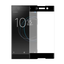  Temp-glass516 Sony Xperia XA1 fekete 3D-teljes lefedettséget biztosító Karcálló,ütésálló kijelzővédő üvegfólia, 9H tempered glass, törlőkendővel mobiltelefon kellék