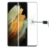  Temp-glass63127330 Samsung Galaxy S21 Ultra fekete 3D-teljes (teljes felület ragasztó) lefedettséget biztosító karcálló, ütésálló kijelzővédő üvegfólia, 9H tempered glass, törlőkendővel