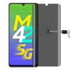  Temp-glass631274439 Samsung Galaxy M42 5G betekintésvédelemmel ellátott karcálló, ütésálló kijelzővédő üvegfólia, 9H tempered glass, törlőkendővel (Betekintésgátló)