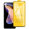  Temp-glass631274449 Xiaomi Poco F4 / X4 Pro 5G / Xiaomi Redmi Note 11 Pro / 11 Pro 5G / 11 Pro Plus / 11E Pro 9D-teljes (teljes felület ragasztó) teljes lefedettséget biztosító karcálló, ütésálló kijelzővédő üvegfólia kerettel, tempered glass, törlőkendővel