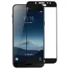  Temp-glass631461 Samsung Galaxy C7 (2017) / J7 Plus teljes lefedettséget biztosító Karcálló,ütésálló kijelzővédő üvegfólia matt fekete kerettel, tempered glass, törlőkendővel