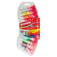 Tempera készlet, 12 ml, KORES, 12 különböző szín tempera