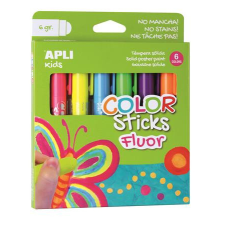  Tempera stift készlet, toll alakú, APLI &quot;Kids&quot;, 6 különböző fluoreszkáló szín tempera