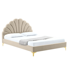 Tempo Ágy ágyráccsal, 160x200, bézs Velvet szövet, ISADORA ágy és ágykellék