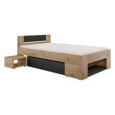 Tempo Ágy tárhellyel, 120x200, artisan tölgy/antracit, UNIS ágy és ágykellék