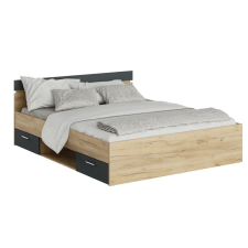 Tempo Ágykeret, 160x200, artisan tölgy/grafit, MICHIGAN NEW ágy és ágykellék