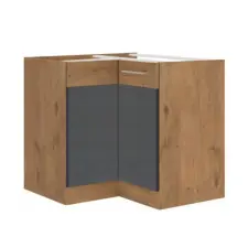 Tempo Alsó sarokszekrény, szürke matt-tölgy lancelot, VEGA 90x90 DN 1F BB bútor
