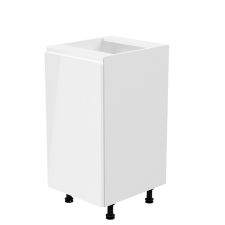 Tempo Alsószekrény, fehér-fehér extra magasfényű, balos, AURORA D40 bútor