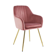 Tempo Dizájn fotel, rózsaszín Velvet szövet/gold króm-arany, ADLAM NEW bútor