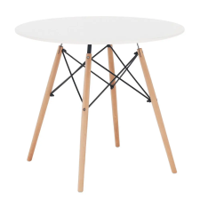 Tempo Étkezőasztal, fehér/bükk, átmérő 80 cm, GAMIN 2 NEW 80 bútor