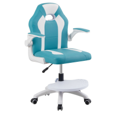 Tempo Forgószék lábtartóval, kék/fehér, RAMIL NEW forgószék