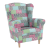 TEMPO KONDELA Füles fotel, szövet patchwork, CHARLOT