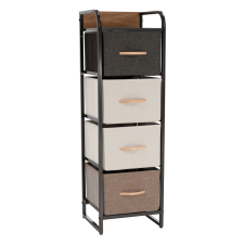 TEMPO KONDELA Komód szövet fiókokkal, bézs/barna, HAZEL TYP 1 bútor