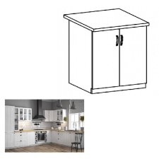 Tempo PROVANCE Alsószekrény ajtóval D80, fehér/sosna andersen, bútor